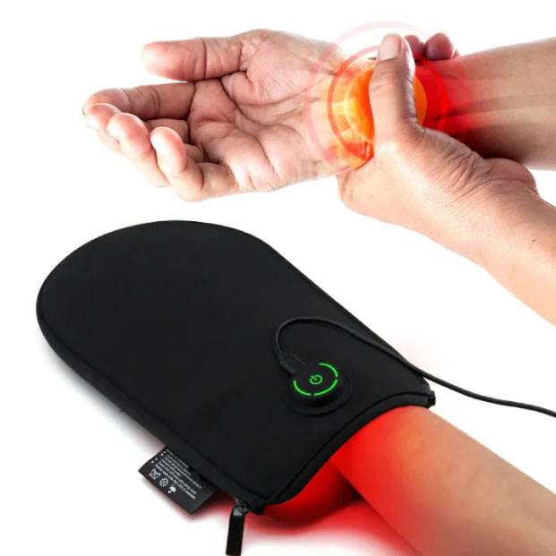 Luva de terapia de luz vermelha wearable palma infravermelho luz led terapia luva